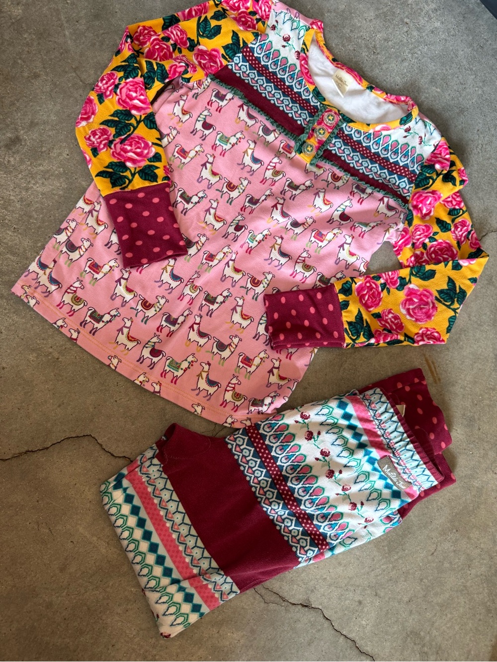 Matilda Jane Pink Llama & Floral winter Pajama Set